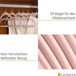 Kleiderbügel - Samt Bügel für Garderobe - rutschfest mit Samtbezug