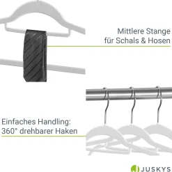 Kleiderbügel - Samt Bügel für Garderobe - rutschfest mit Samtbezug