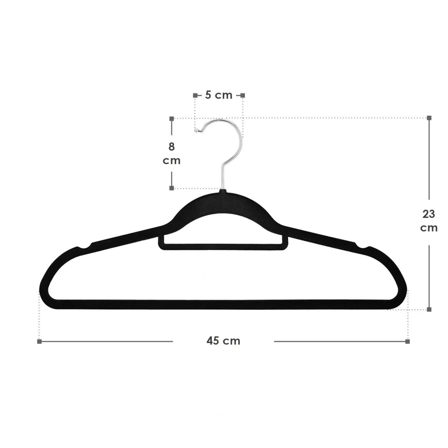 Kleiderbügel - Samt Bügel für Garderobe - rutschfest mit Samtbezug