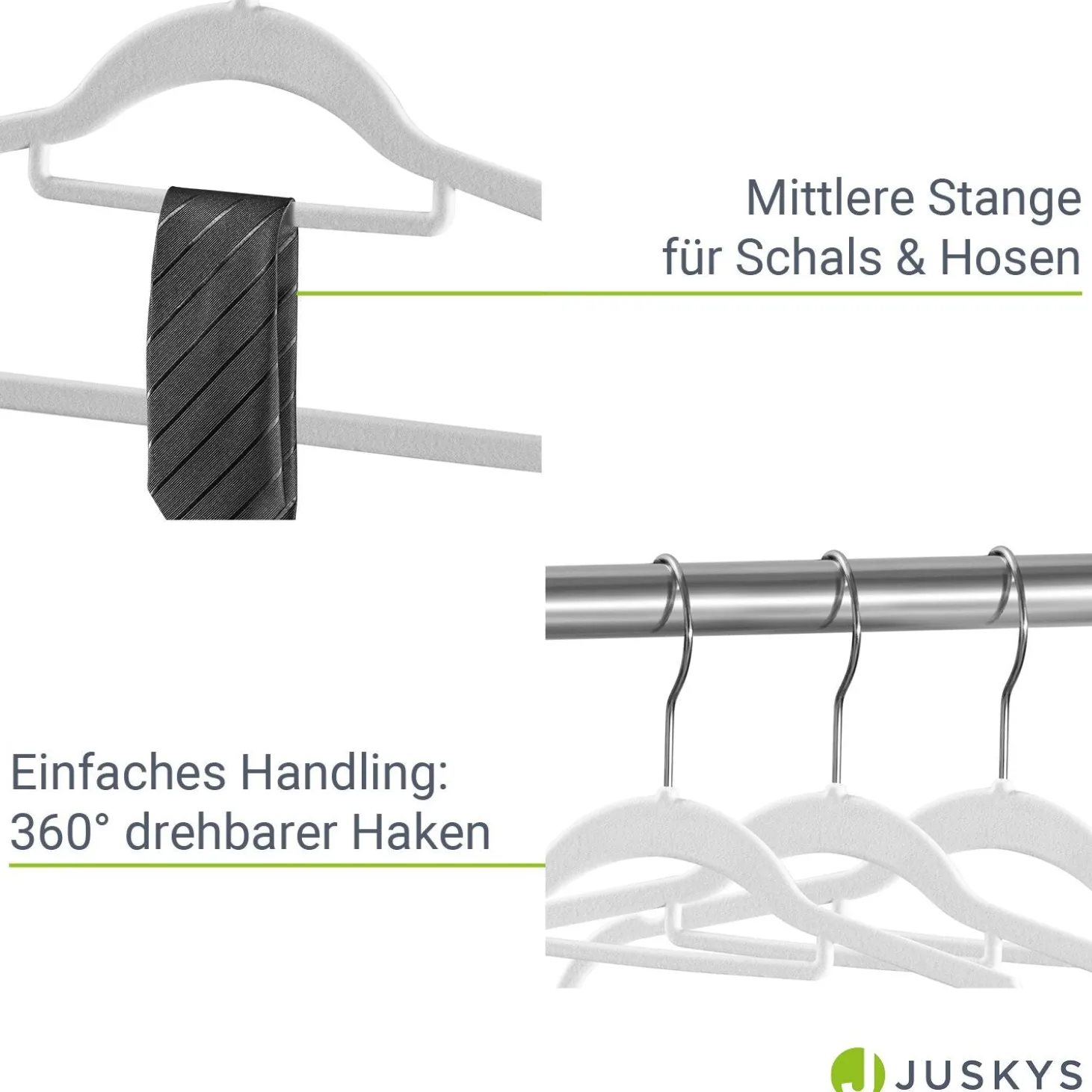 Kleiderbügel - Samt Bügel für Garderobe - rutschfest mit Samtbezug