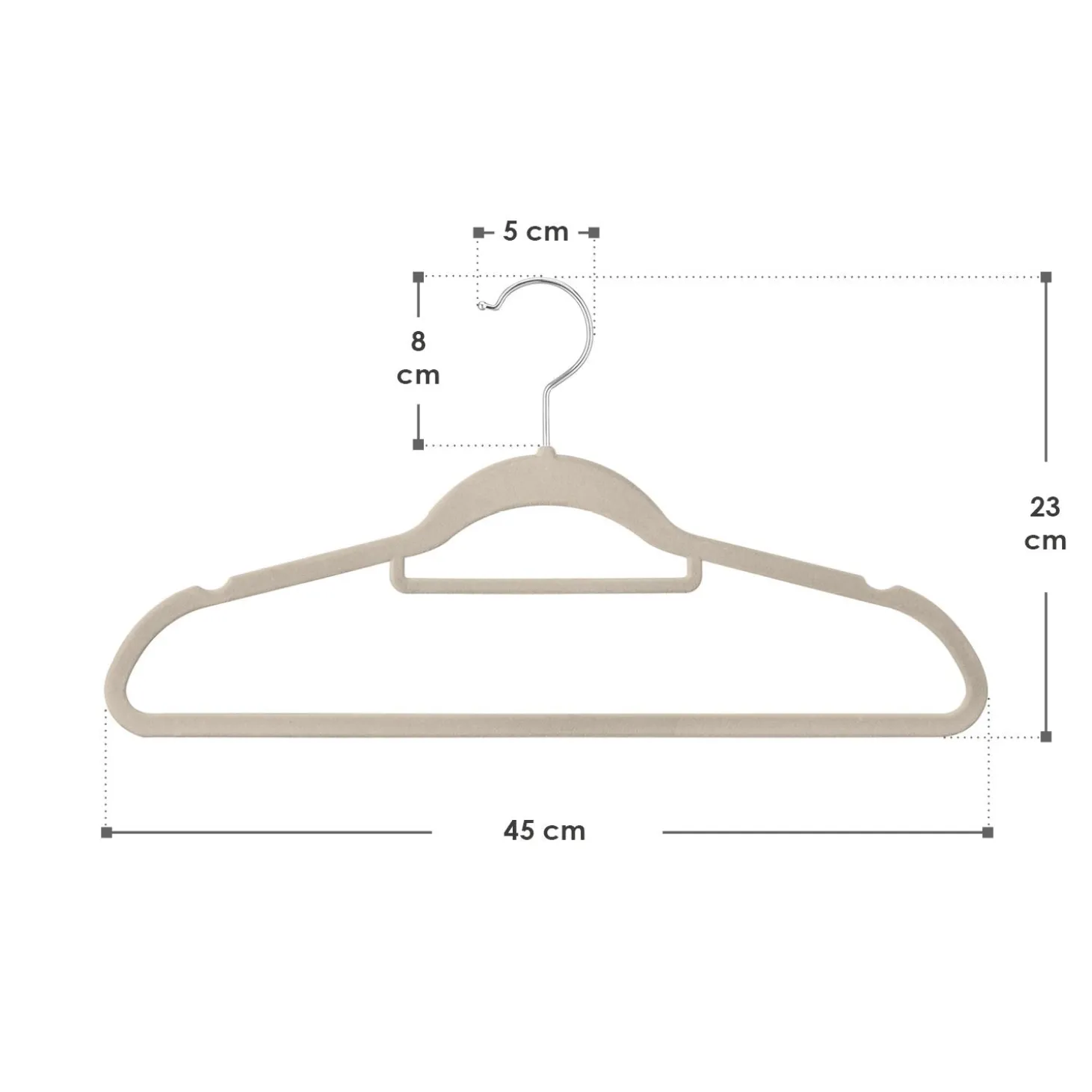 Kleiderbügel - Samt Bügel für Garderobe - rutschfest mit Samtbezug