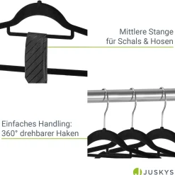 Kleiderbügel - Samt Bügel für Garderobe - rutschfest mit Samtbezug
