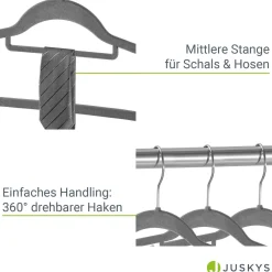 Kleiderbügel - Samt Bügel für Garderobe - rutschfest mit Samtbezug