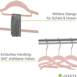 Kleiderbügel - Samt Bügel für Garderobe - rutschfest mit Samtbezug