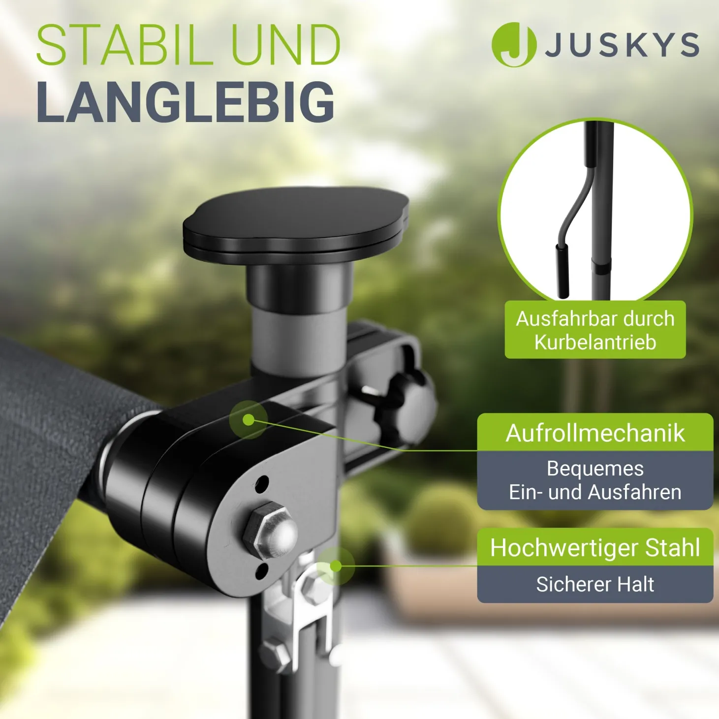 Klemmmarkise Kapstadt mit Handkurbel höhenverstellbarer Sonnenschutz, uv-beständig in 6 Breiten verfügbar