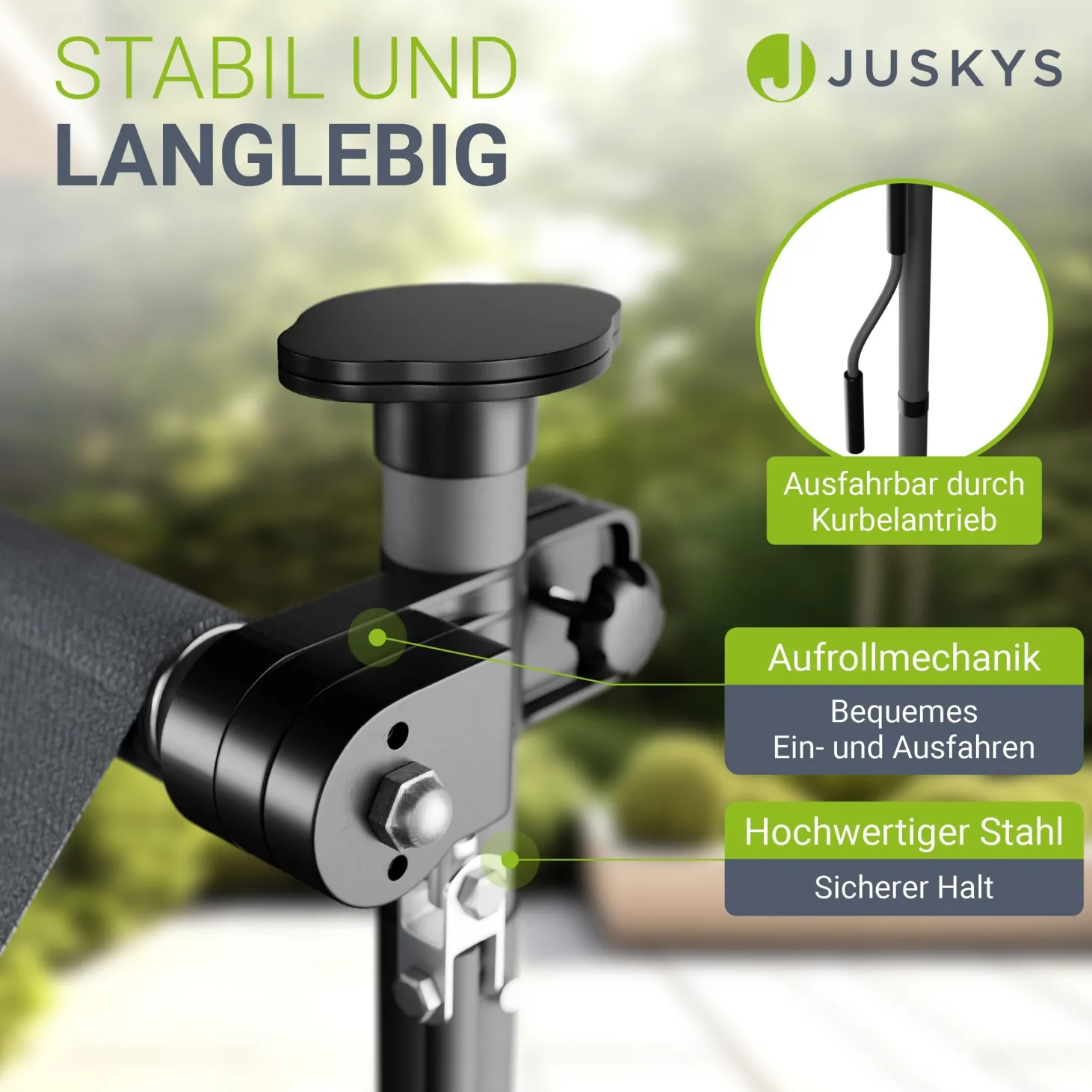 Klemmmarkise Kapstadt mit Handkurbel höhenverstellbarer Sonnenschutz, uv-beständig in 6 Breiten verfügbar