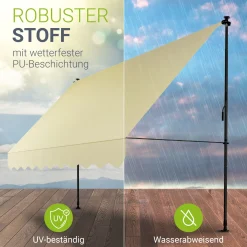 Klemmmarkise Kapstadt mit Handkurbel höhenverstellbarer Sonnenschutz, uv-beständig in 6 Breiten verfügbar