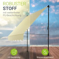 Klemmmarkise Kapstadt mit Handkurbel höhenverstellbarer Sonnenschutz, uv-beständig in 6 Breiten verfügbar