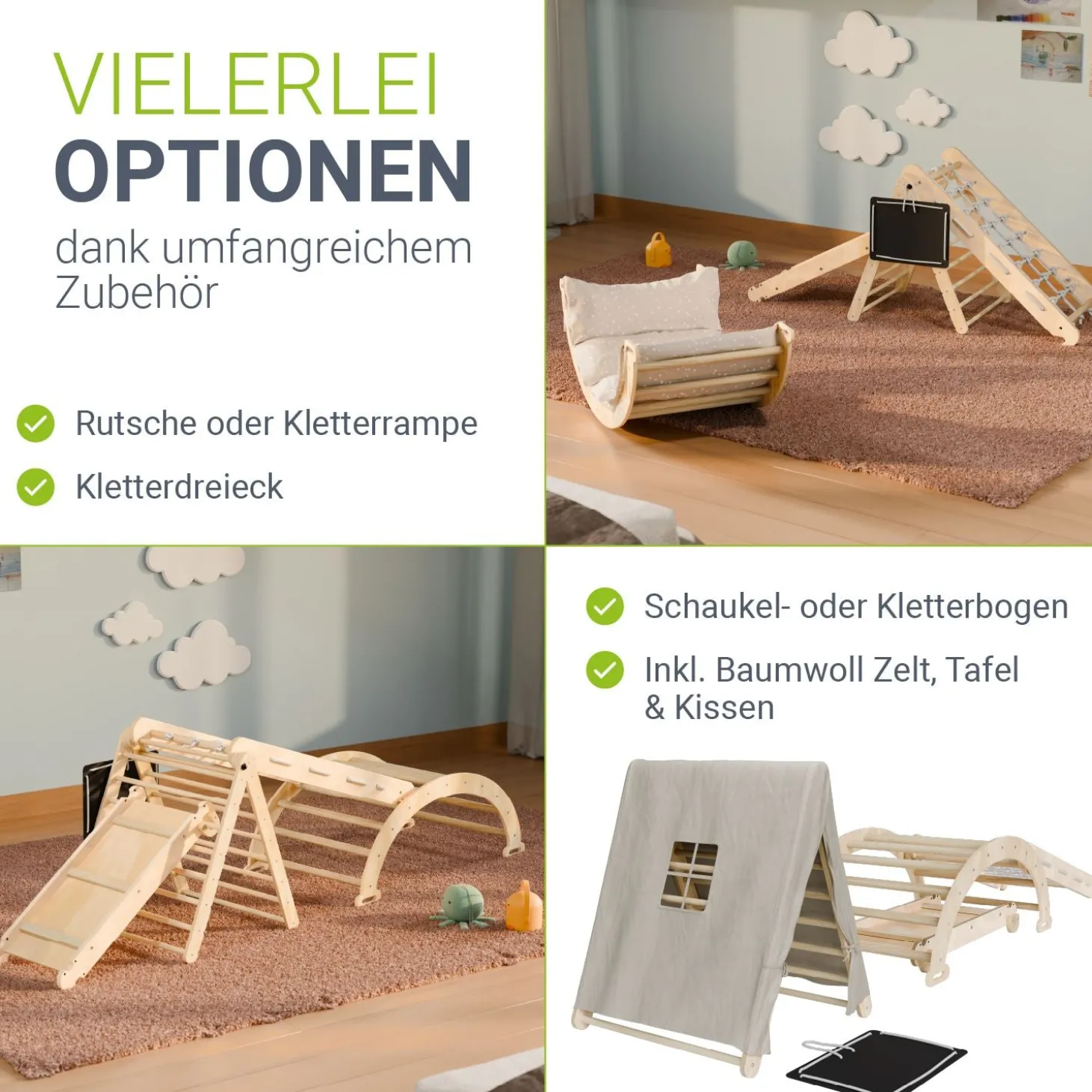 Kletterdreieck Movario Vielseitiges Indoor-Klettergerüst für motorische Förderung