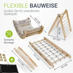 Kletterdreieck Movario Vielseitiges Indoor-Klettergerüst für motorische Förderung