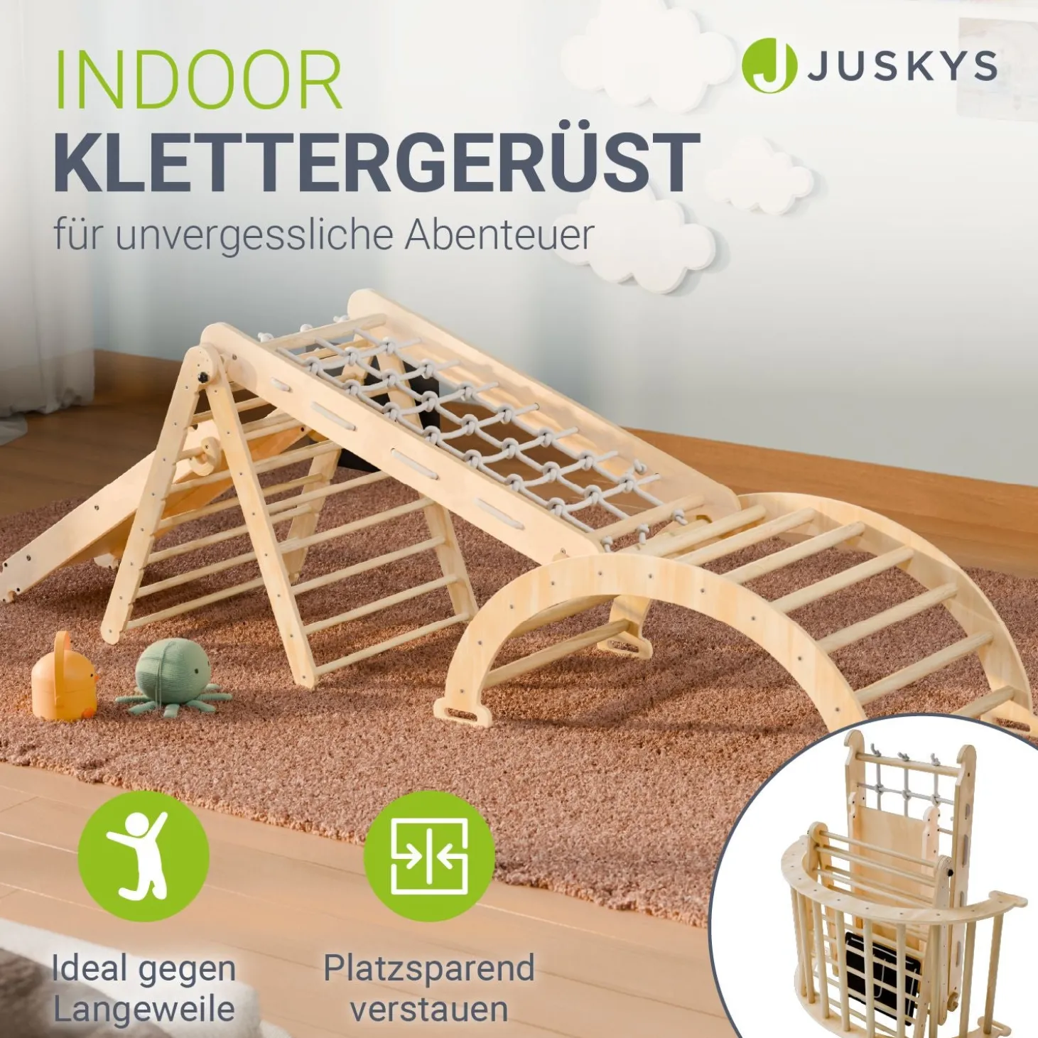 Kletterdreieck Movario Vielseitiges Indoor-Klettergerüst für motorische Förderung