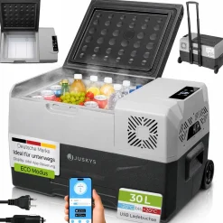 Kompressor Kühlbox Yukon 30l oder 50l mit 12/24 & 230 V Anschluss, App-Steuerung und USB-Ladebuchse