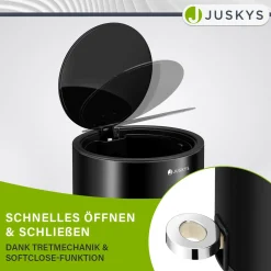 Kosmetikeimer mit Deckel Moderner Mülleimer aus Stahl mit Tretmechanik
