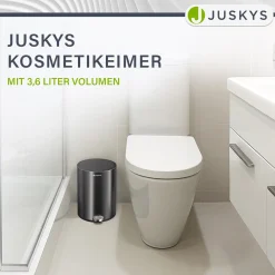 Kosmetikeimer mit Deckel Moderner Mülleimer aus Stahl mit Tretmechanik