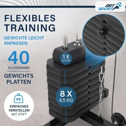 Kraftstation ProfiGym 2000 mit Latzugstange, Butterflystange und Bizepsseilzug