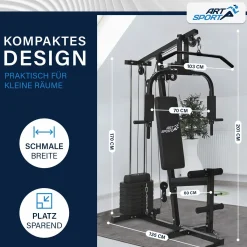 Kraftstation ProfiGym 2000 mit Latzugstange, Butterflystange und Bizepsseilzug