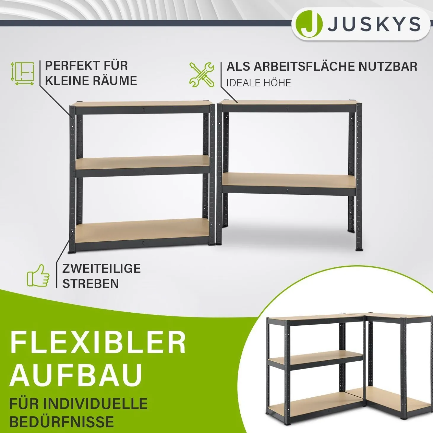 Lagerregal Basic 2er bis 8er Set 180 x 90 x 40 cm Schwerlastregale aus Metall mit Einlegeböden