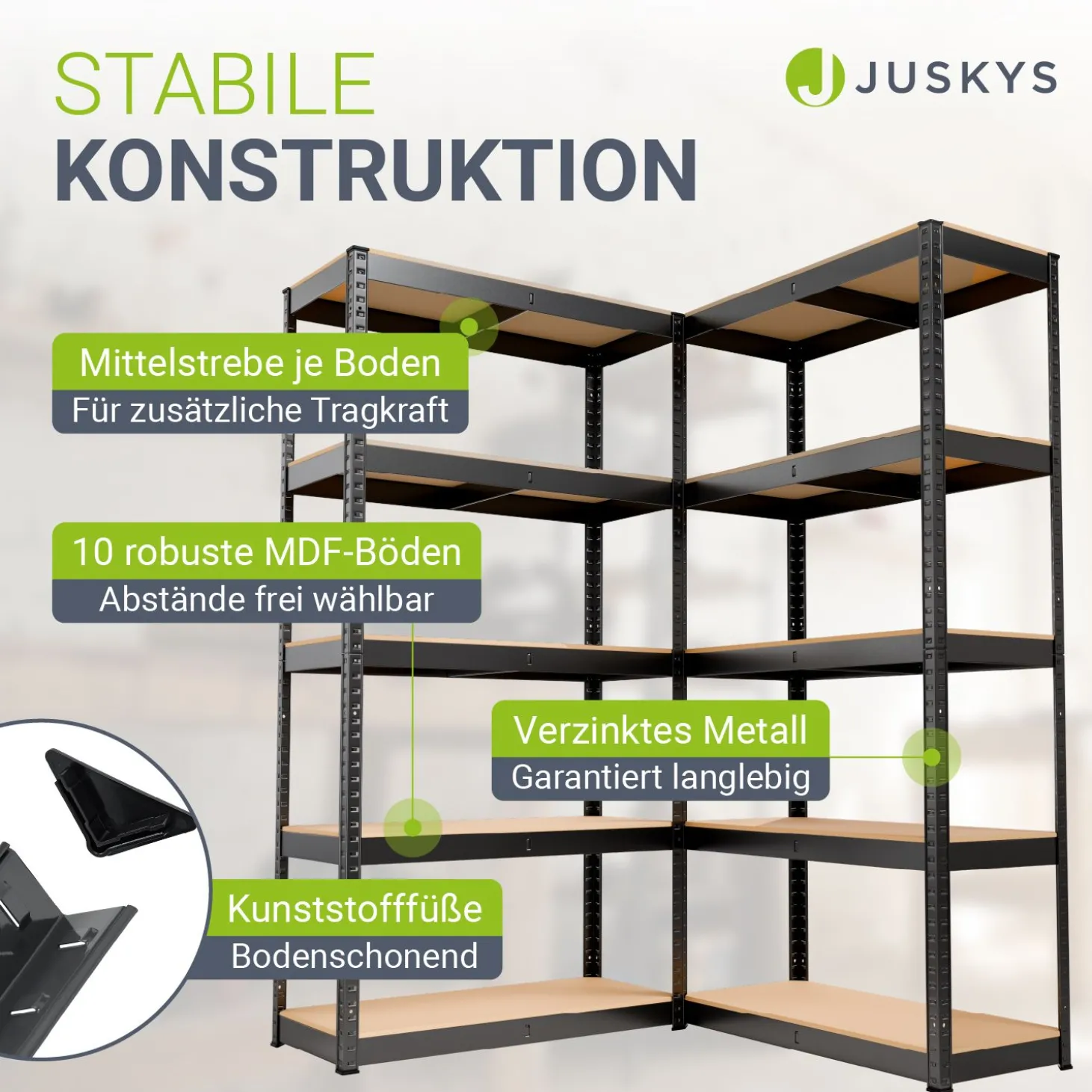 Lagerregal Basic 2er bis 8er Set 180 x 90 x 40 cm Schwerlastregale aus Metall mit Einlegeböden