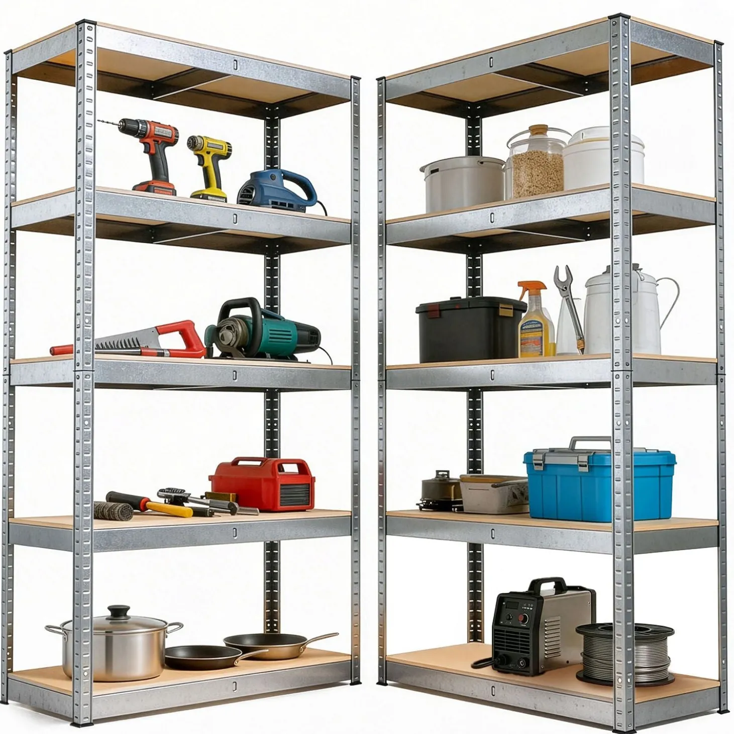 Lagerregal Basic 2er bis 8er Set 180 x 90 x 40 cm Schwerlastregale aus Metall mit Einlegeböden