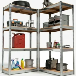 Lagerregal Easy 2er Set 160 x 80 x 40 cm 2 Schwerlastregale aus Metall mit 8 Einlegeböden