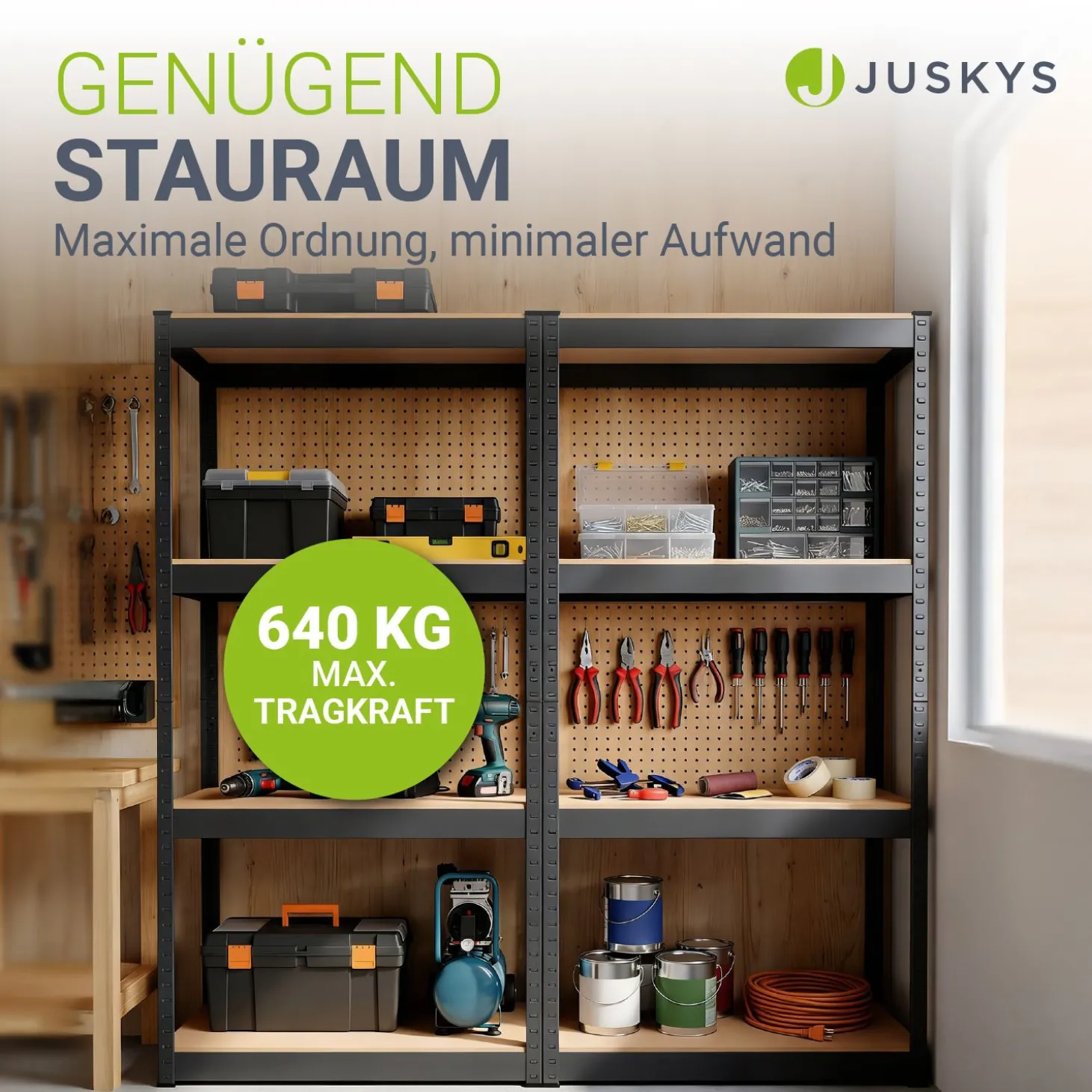 Lagerregal Easy 2er Set 160 x 80 x 40 cm 2 Schwerlastregale aus Metall mit 8 Einlegeböden