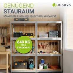 Lagerregal Easy 2er Set 160 x 80 x 40 cm 2 Schwerlastregale aus Metall mit 8 Einlegeböden