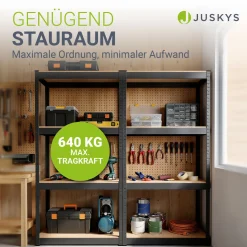 Lagerregal Easy 2er Set 160 x 80 x 40 cm 2 Schwerlastregale aus Metall mit 8 Einlegeböden
