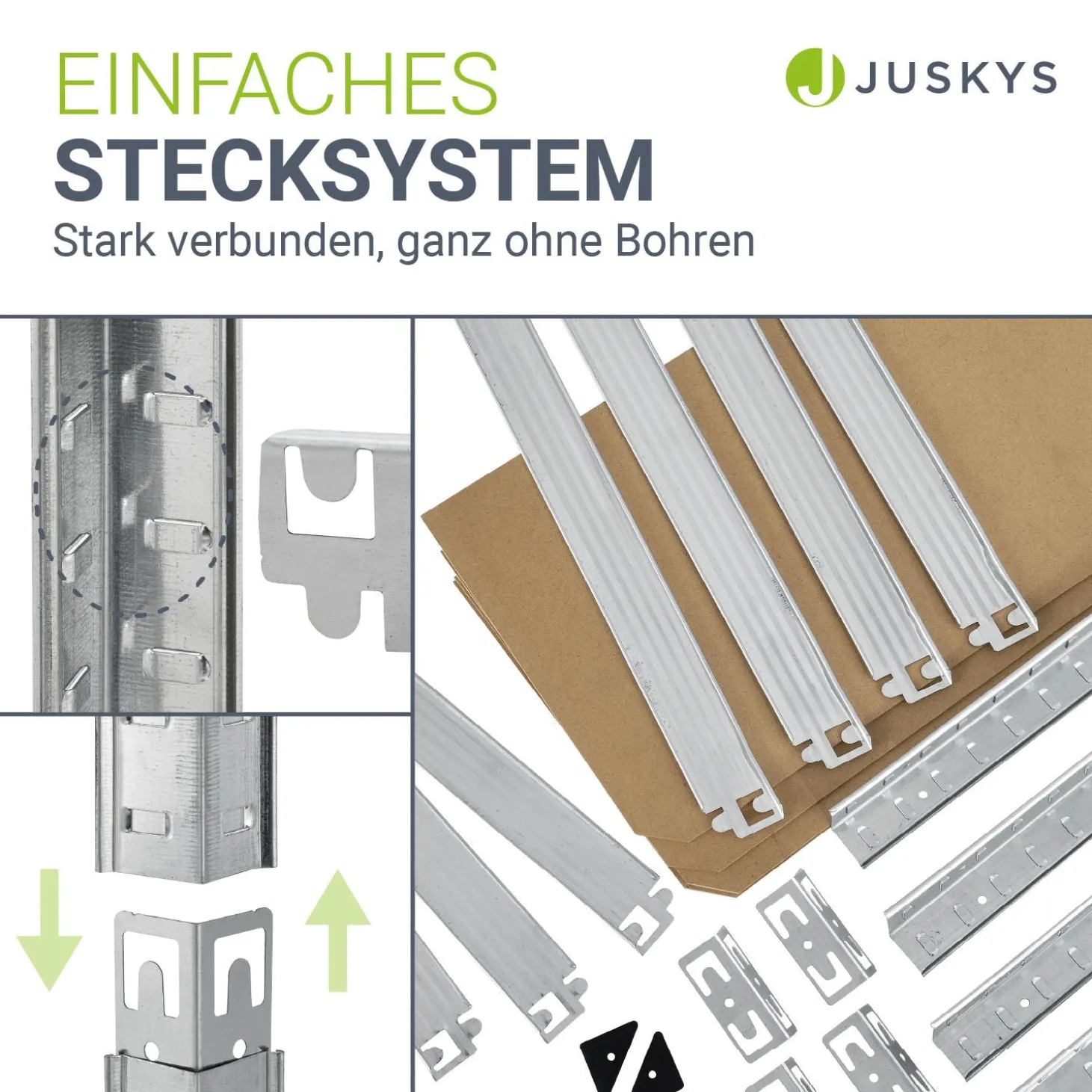 Lagerregal Easy 2er Set 160 x 80 x 40 cm 2 Schwerlastregale aus Metall mit 8 Einlegeböden