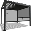 Lamellendach Tahiti 3 x 3 m inkl. 2x Seitenwand 3 m Lamellendach für Terrasse & Garten mit verstellbaren Lamellen
