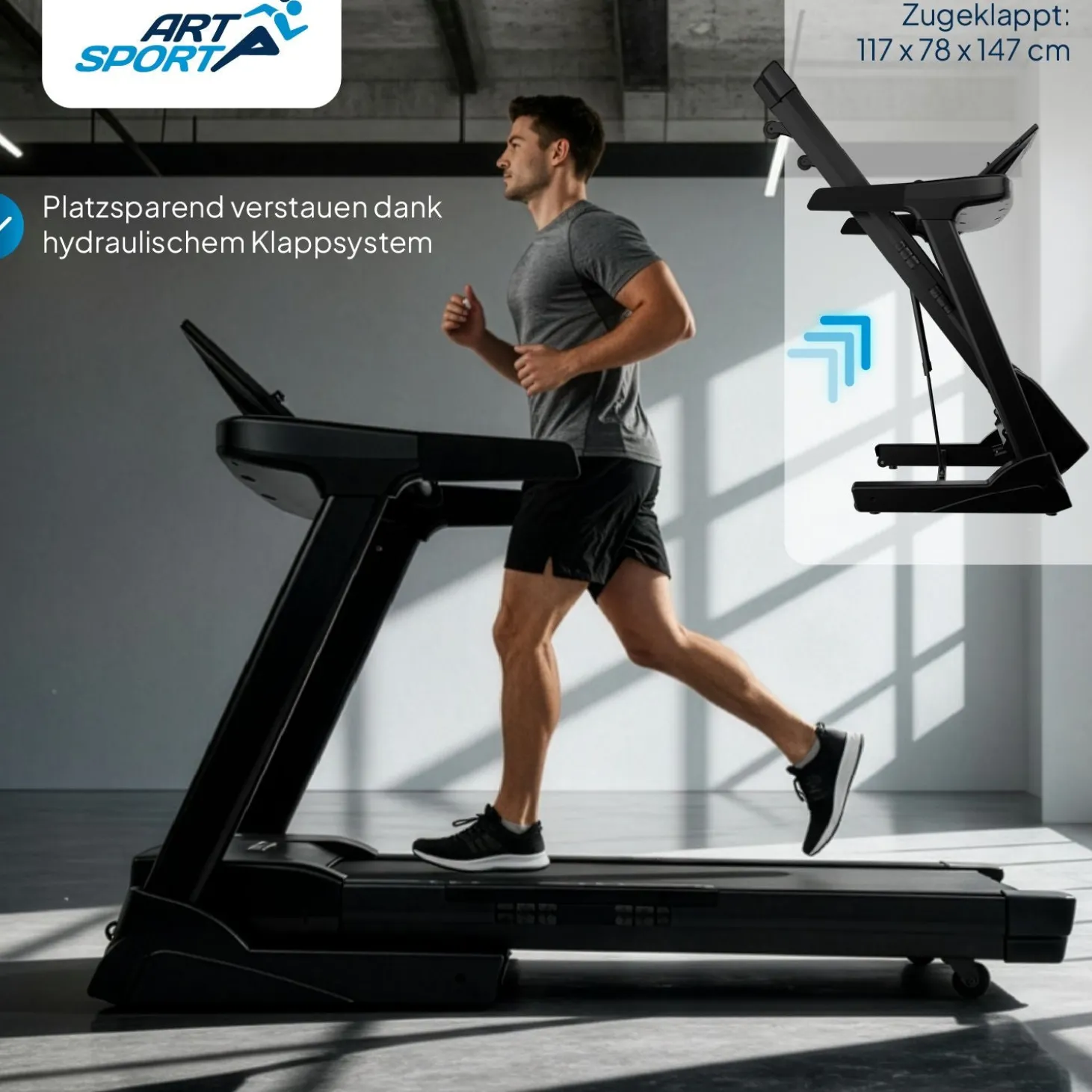 Laufband Speedrunner 6000 Klappbarer Heimtrainer für Zuhause mit 20 Trainingsprogrammen