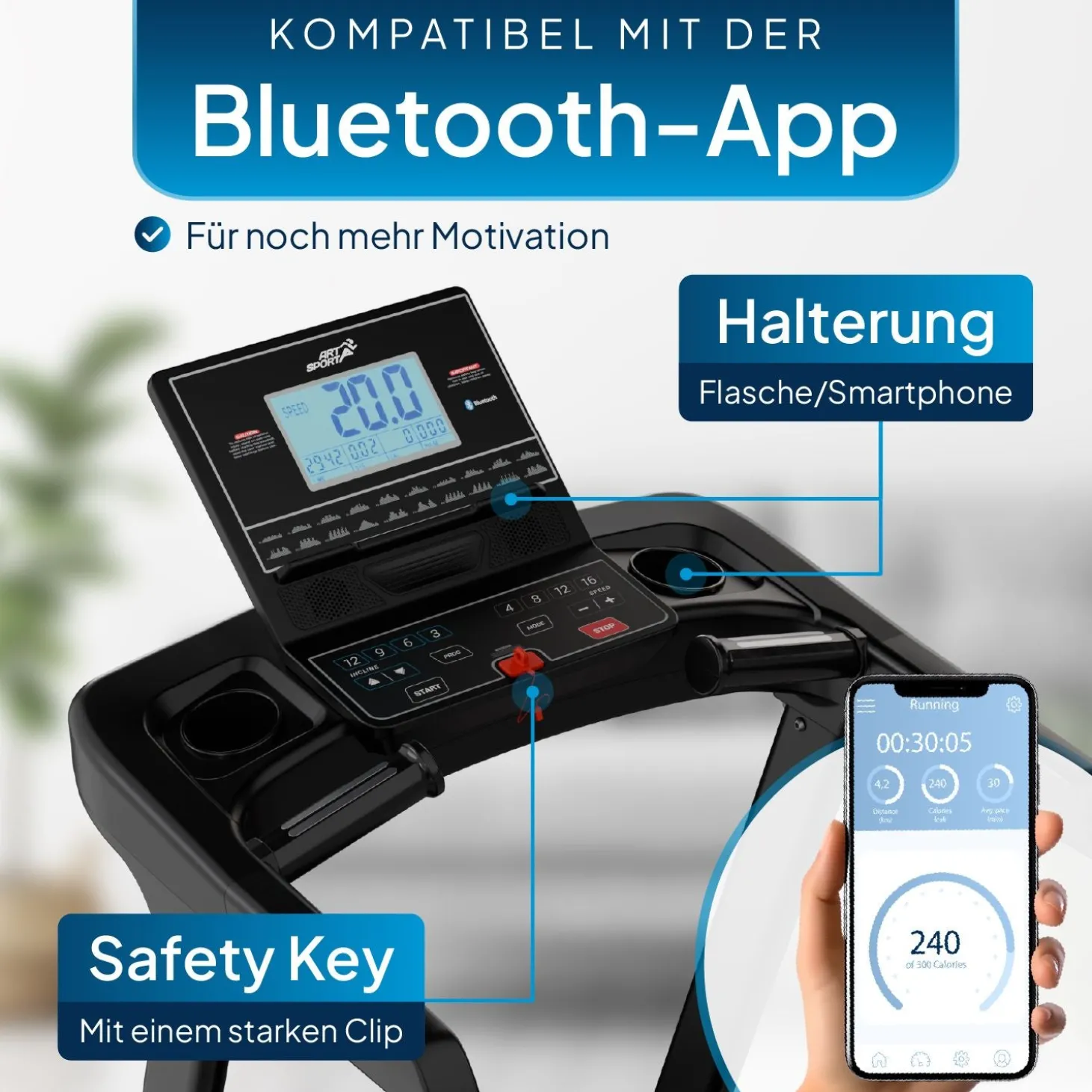 Laufband Speedrunner 6000 Klappbarer Heimtrainer für Zuhause mit 20 Trainingsprogrammen