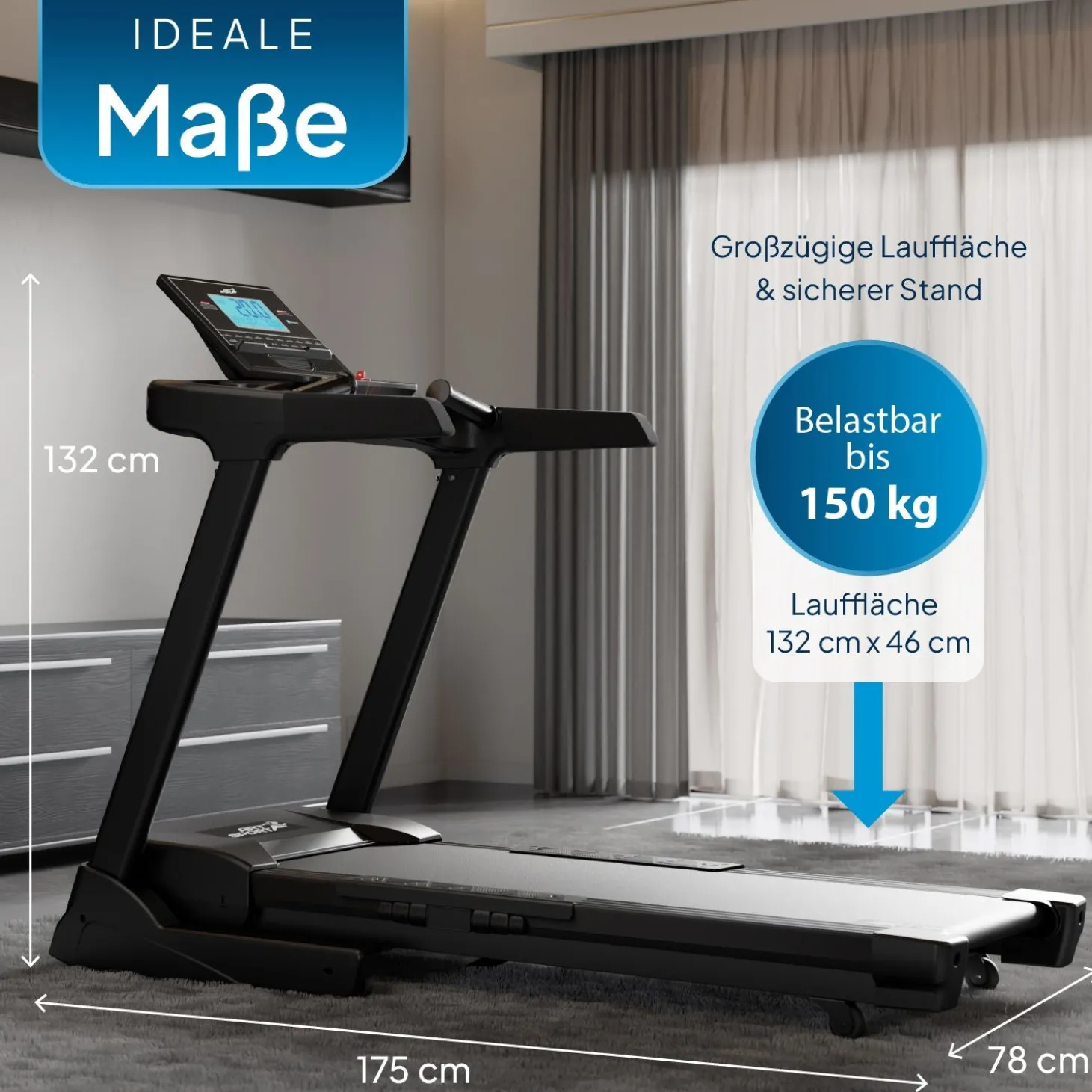 Laufband Speedrunner 6000 Klappbarer Heimtrainer für Zuhause mit 20 Trainingsprogrammen