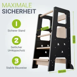 Lernturm Henny Höhenverstellbarer Lernturm für Kinder ab 1 Jahr, sicher und stabil