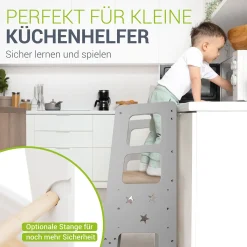 Lernturm Henny Höhenverstellbarer Lernturm für Kinder ab 1 Jahr, sicher und stabil