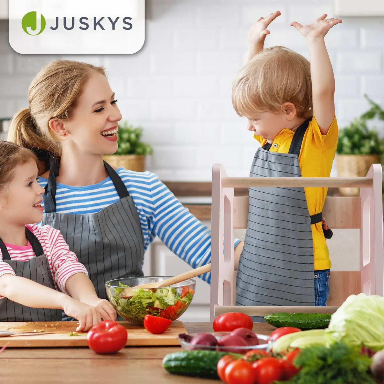 Lernturm Henny Höhenverstellbarer Lernturm für Kinder ab 1 Jahr, sicher und stabil