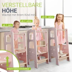 Lernturm Henny Höhenverstellbarer Lernturm für Kinder ab 1 Jahr, sicher und stabil