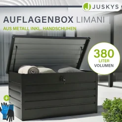 Metall Auflagenbox Limani Wasserdichte Gartenbox zu sicheren Aufbewahrung