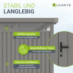 Metall Gerätehaus Luzern Pro Wetterfester Geräteschuppen mit abschließbaren Türen