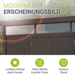 Metall Gerätehaus Luzern Pro Wetterfester Geräteschuppen mit abschließbaren Türen