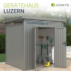 Metall Gerätehaus Luzern Pro Wetterfester Geräteschuppen mit abschließbaren Türen