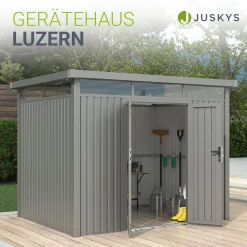 Metall Gerätehaus Luzern Pro Wetterfester Geräteschuppen mit abschließbaren Türen