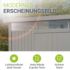 Metall Gerätehaus Luzern Pro Wetterfester Geräteschuppen mit abschließbaren Türen