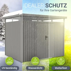Metall Gerätehaus Luzern Pro Wetterfester Geräteschuppen mit abschließbaren Türen
