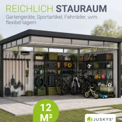 Metall Gerätehaus Luzern Wetterfester Geräteschuppen mit abschließbaren Türen