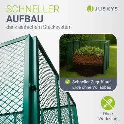 Metall Komposter für Gartenabfälle Gartenkomposter mit 450L & 800L Volumen