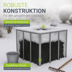 Metall Komposter für Gartenabfälle Gartenkomposter mit 450L & 800L Volumen