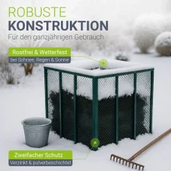 Metall Komposter für Gartenabfälle Gartenkomposter mit 450L & 800L Volumen