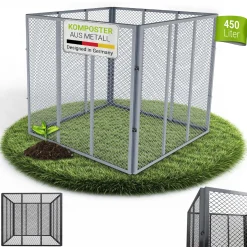 Metall Komposter für Gartenabfälle Gartenkomposter mit 450L & 800L Volumen