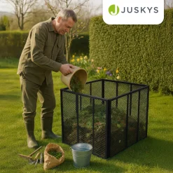 Metall Komposter für Gartenabfälle Gartenkomposter mit 450L & 800L Volumen