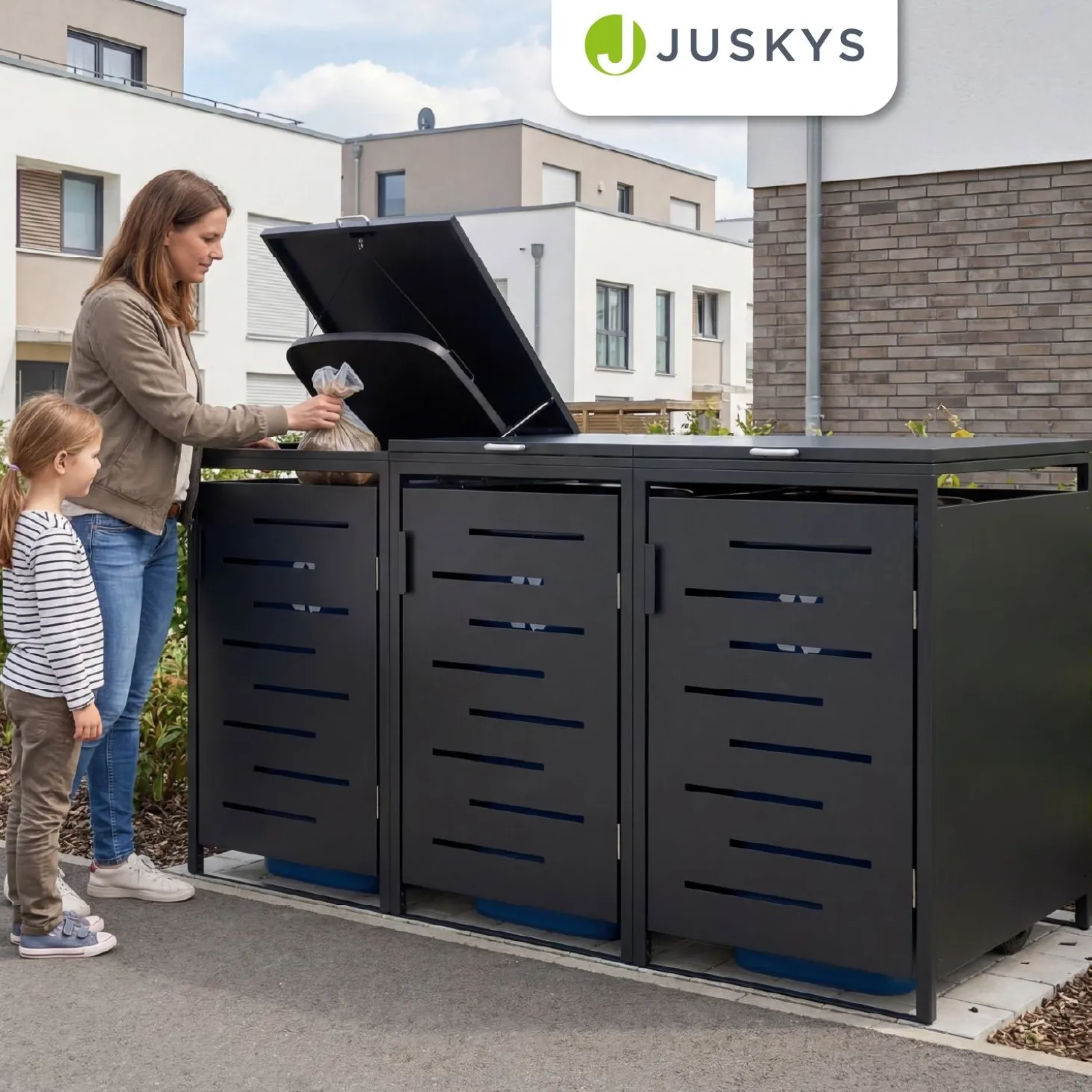 Metall Mülltonnenbox Arel Moderne Gartenbox für 120L bzw. 240L Mülltonnen